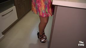 I lift my neighbor's dress and put it all in her tight pussy