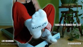 Tasks for a denied foot slut Live Recording