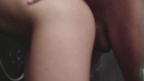 Hot brunette Lady Dee gets jacked off after shower sex