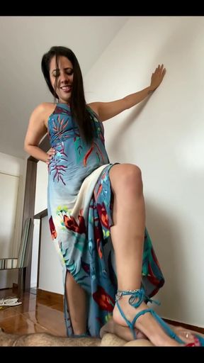 Cock Crush 7 - Goddess Kiffa in Sexy Blue Schutz Sandals 7