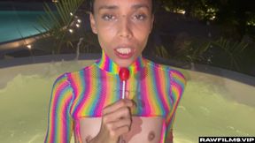 Wet Latina Teasing Me by the Pool