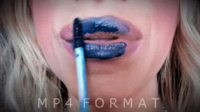 Blue Lipstick Lip Sniffing (HD) MP4