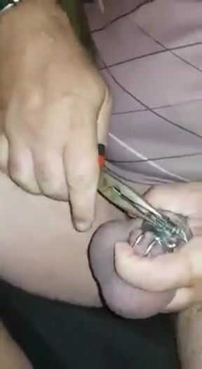 Permanent chastity pop rivet
