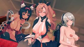 Sexy Busty Femail Characters From Zenless Zone Zero - Nekomata & Nicole - Enjoy Hot Sex