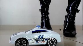 Domme Giantess Latex Boot Stomped Crushed Cop Car