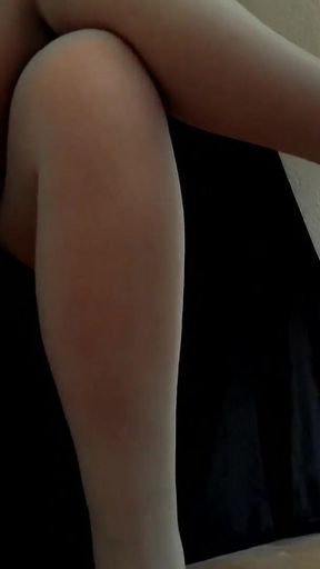 My Sec Tapping Sexy Black Heels in Pantyhose 2