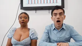 Naughty Avery & Zoe Enjoy Wild Office Sex With Their Interracial Bosses