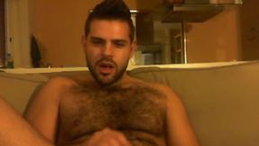 Cute Hairy Guy Jerks Off