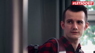 Horny Hostel - Perfect Body teen Anal Threesome In Hostel - LETSDOEIT