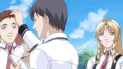 Two dirty anime girls engage in steamy lesbian action in a dirty cartoon