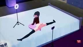 DanDaDan Hentai, Aira furtively watches Momo pleasure herself with a dildo while Momo films the act