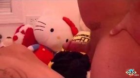 Cleo gets huge load of jizz in mouth!!