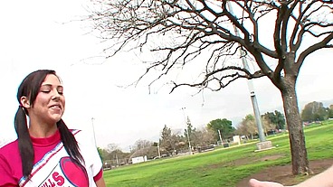 Ivy Winters Sucks Big Cock in Cheerleader Socks