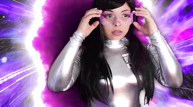 Alien tentacles pin down cosplay egirl live