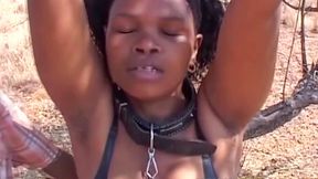Ebony whore caught stealing gets rough punishment