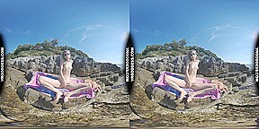 Poppy Nude Sunbathing On Vacation On Public Beach Masturbating With Hitachi Rfo