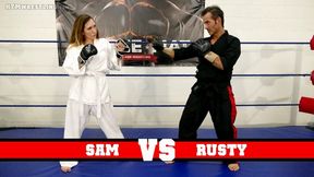 Samantha Grace vs Rusty III - Sidekicked (Karate Beatdown) - WMV