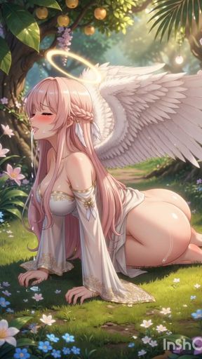 Hentai angel with big boobs masturbates   Clip 2