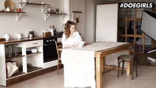 DOEGIRLS - Solo Morning On Kitchen Table With Hottie Mary