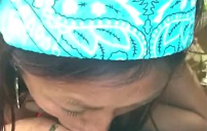 Tiny asian gets covered in cum on kayak trip, outdoor