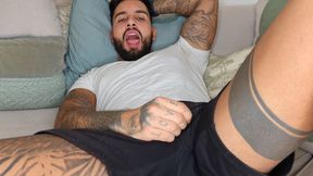 My mouth, as I masturbate (2 cameras) | Mouth fuck fetish POV - Lalo Cortez