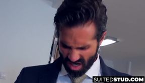 Sexy businessman fucked by slick young partner