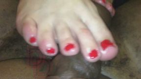 BBW White Becki's Large Sweaty Size 10s Drain BBC Her First Footjob Ever