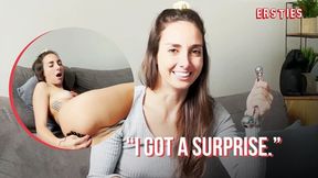 Hot Brunette Ana B Explors Her New Toy
