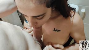 toilet fetish blumpkin blowjob titty fucking pissing facial