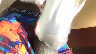 Blowjob from fleshjack mouth toy gets creamy cum out of my dick