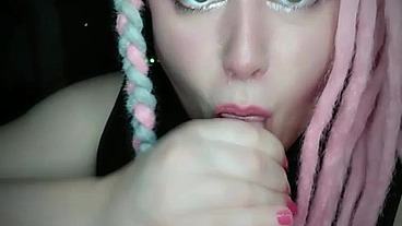 Best Blowjobjob from pink haired anime street corner girl that wanted some Mcdonalds frys