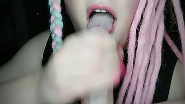 Best Blowjobjob from pink haired anime street corner girl that wanted some Mcdonalds frys