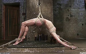 Slave in back arch bondage candle waxed