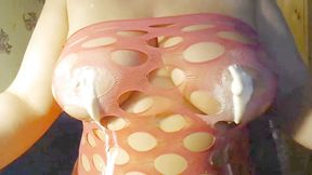 Boobs punish, whipped cream and cucumber fuck