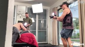 Three-way hot fuck session - behind the scenes