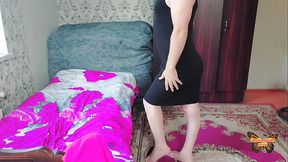 Jeans dress shemale striptease big butt booty sexy ladyboy sissy