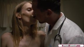 Horny doctor barebacks the small tits tranny Crystal Thayer