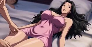 Stepdaughter's Huge Boobs Pressed Hard by Strict Stepdad