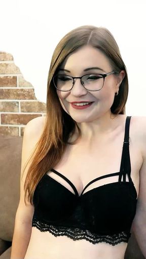 German Scout - German Small Glasses Student Tiny Emily Pick up and Talk to Casting Fuck