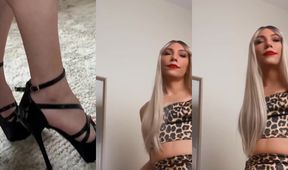 Fierce heels and desperate surrender unleash wild sissy lust