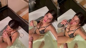 i drink pee s champagne and golden shower in the jacuzzi!