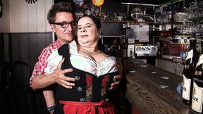 ”Busty German waitress having fun with the beerfesten”