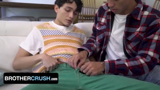 Step Bro Amone Bane Shows His Innocent Young Step Brother Donovan How To Masturbate - BrotherCrush