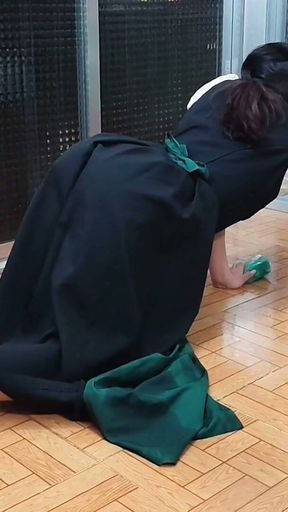 Fantasia Bavarese - Latina in Dirndl Bagnata E Disordinata Pulizia Della Casa