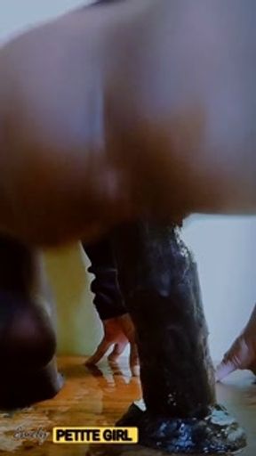 Fucking a super jumbo sized dildo XXL long Until climax many times