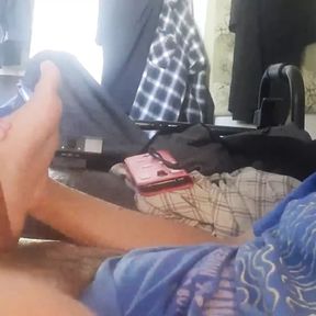 Guy with disability cums using his foot and lymphedema