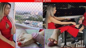Lytta cheats doing a Sexy Cafe Footjob On Tinder date - FOOTJOB - CBT - SOLEJOB - TOEJOB - SMELLY FEET - FOOT WORSHIP - SWEATY FEET - HIGH HEELS - 720P