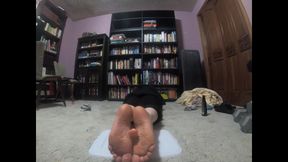 Chubby Boy Gives His Dildo a Footjob