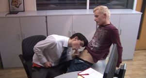 Twinks fuck in the ass at the office and share it all on cam