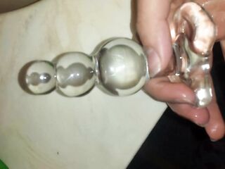 Fun with glass butt plug